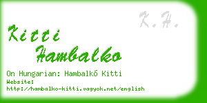 kitti hambalko business card