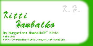 kitti hambalko business card